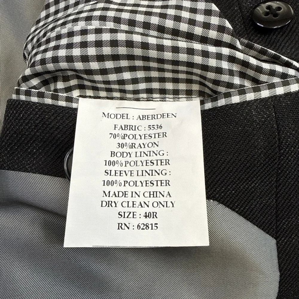 The Savile Row Co London Aberdeen‎ sport coat men's 40R gray plaid elbow patches